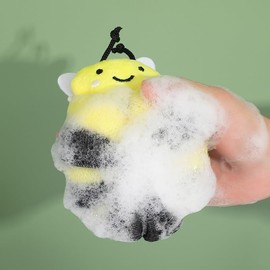 Ximimark 2 pcs Bee Loofah Sponge Cartoon Bee Bath Sponge Shower Sponge Balls Shower Washing Exfoliating