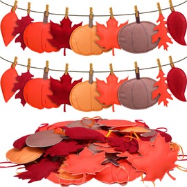 Tudomro 27 Pcs Fall Tree Decoration Thanksgiving Tree Ornaments 3D Felt Maple Leaf Ornaments Pumpkin Hanging Ornaments Fall Decoration for Home Autumn Party(Maple Leaf and Pumpkin)