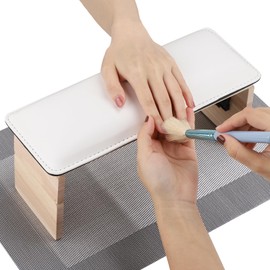 Segbeauty Nail Arm Rest Hand Cushion, Foldable Nail Hand Cushion, Nail Improvement Hand Cushion with Manicure Table Mat for Nail Design, Hand Rest Nail Studio (White, 3 Adjustable Heights)