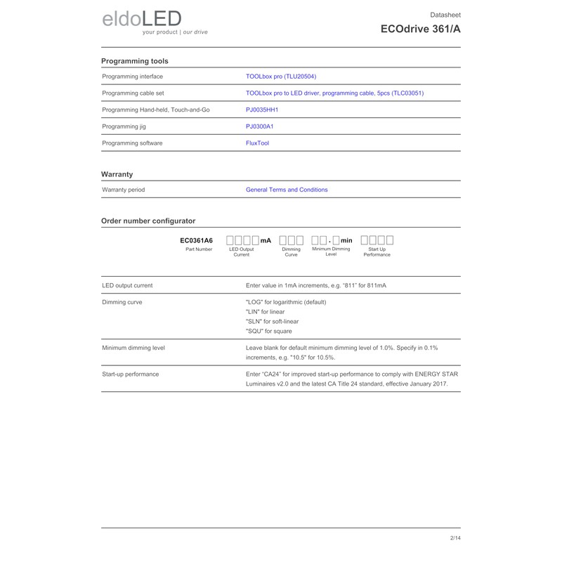 eldoLED | ECOdrive 361/A | 30W 0-10V LED Driver with