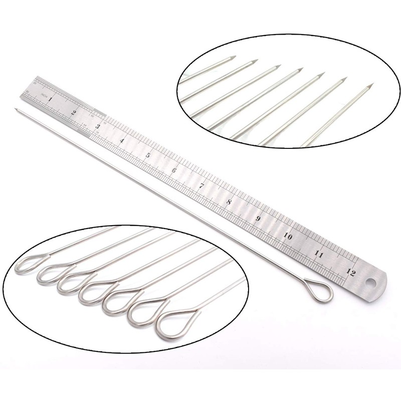 HONSHEN 12 Inch Barbecue Skewers, BBQ Skewers, Shish Kebab Kabob
