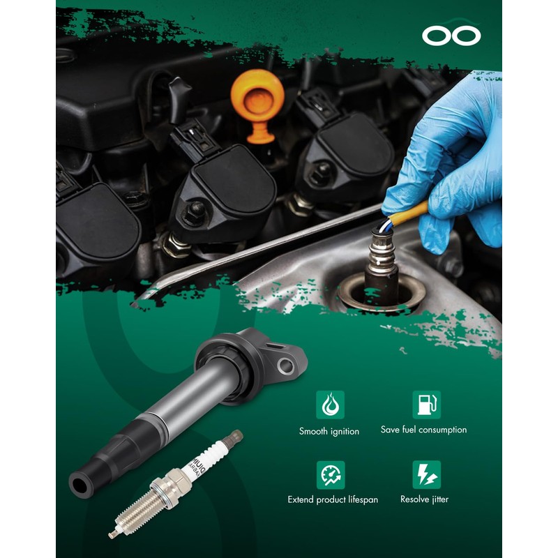 SCITOO UF596 4 ignition coils with 4 iridium Spark Plugs