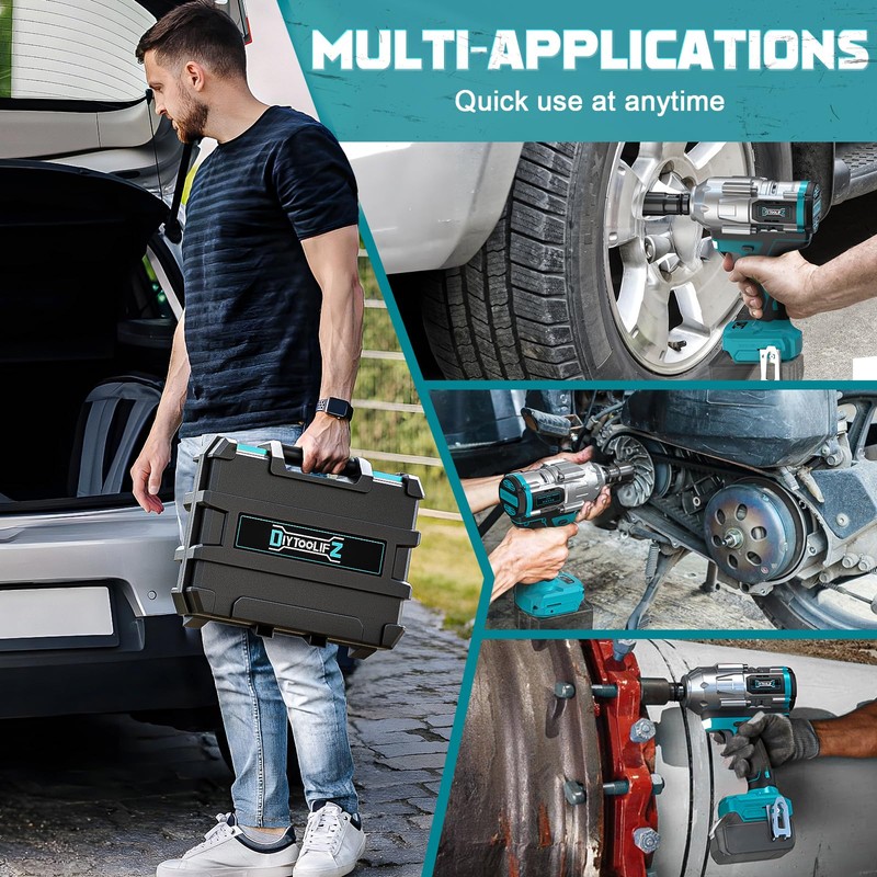 DIYtoolifz Cordless Impact Wrench 1/2 inch for Makita 18v Battery,