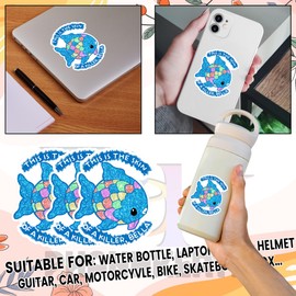 Set 3PCS 3" - This is The Skin of A Killer Sticker Rainbow Fish Book Lover Kindle Bookish Reading Booktok Waterproof Vinyl Stickers Decal for Water Bottle, Laptop, Notebook, Car, Phones Case Gifts