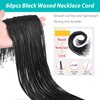 KUUQA 60Pcs Waxed Necklace Cord Black Necklace String with 2mm