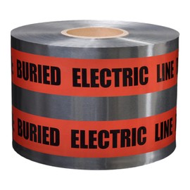 Presco Underground Detectable Tape, 6 in. x 1000 ft. (Red with Black "Caution Buried HIGH Voltage Cable Below" Printing)