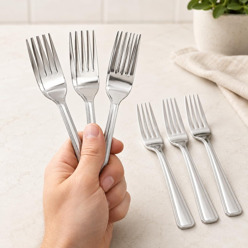 Stainless Steel Forks Set of 6 – 17cm Durable Metal