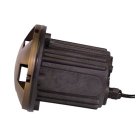 Lumen Logic 12V Brass In-Ground Well Light (Turret Top) with 5W 2700K MR16 LED Bulb & PVC Sleeve