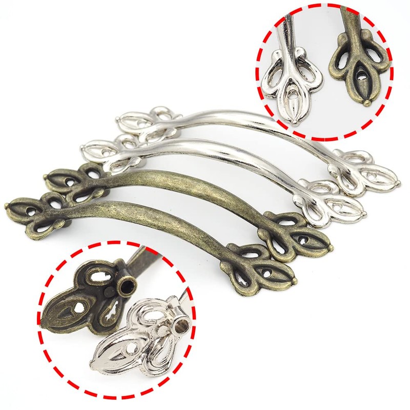 Hymyily 10-Piece Set Zinc Alloy Arch-Shaped Antique Handles Retro Bow-Shaped