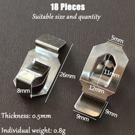 Pack of 18 Picture Frame Clips Frameless Picture Frame Hanger Picture Hooks Picture Frame Clips Mounting Material Picture Hooks Swivel Clip for Home Office Photo Picture Painting Hanging, Picture