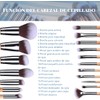 Brochas de Maquillaje Profesional 25 Piezas kit,Con 1 Soporte Para Brochas De Maquillaje,5 Puff Set Y 18 Piezas Brochas,Set de brochas cosméticas multifunction,Regalos de Navidad(Gris)