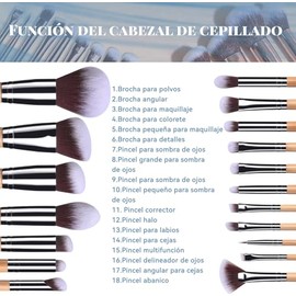 Brochas de Maquillaje Profesional 25 Piezas kit,Con 1 Soporte Para Brochas De Maquillaje,5 Puff Set Y 18 Piezas Brochas,Set de brochas cosméticas multifunction,Regalos de Navidad(Gris)
