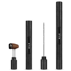 AILE Cigar Punch Enhancer Tool & Nubber,Cigar Draw Cigar Poker for Piercing, Portable Cigar Accessory, More Enjorable(Black)