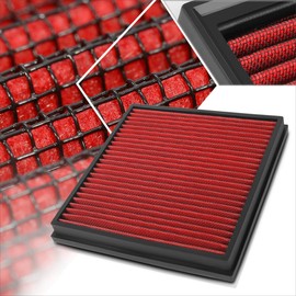 Red Reusable&Washable High Flow Drop-in Air Filter Panel Compatible with 05-11 Chevy Impala Pontiac Grand Prix