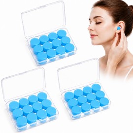 36Pzs Tapones de Oídos para Dormir Silicona, Moldeable y Impermeable | Cancelacion de Ruido 32dB, No intraauriculares, Reutilizables, Ronquidos, Nadar, Concierto, Viajar, Sensibilidad al Ruido