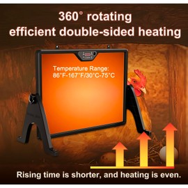 2025 Smart Chicken Coop Heater Coop Radiant Heat Panel Built-in Adaptive Temperature Sensor, Chicken Heater Inside Coop for Winter, Adaptable to Timer and Temp Controllers, ETL UL Compliant