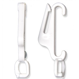 White Fast Track Curtain Gliders - 40mm Hooks for Window & Door Curtains - 50 Pack