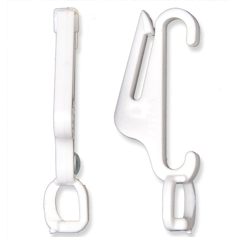 White Fast Track Curtain Gliders - 40mm Hooks for Window