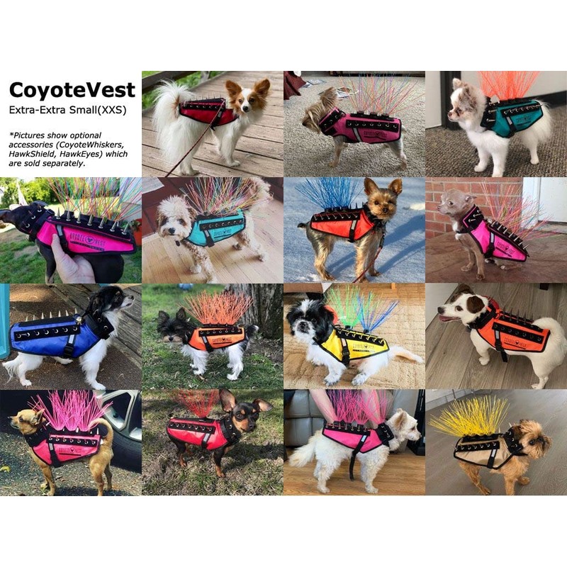 CoyoteVest Dog Harness Protection Vest, Reflective Dog Accessories with Spikes