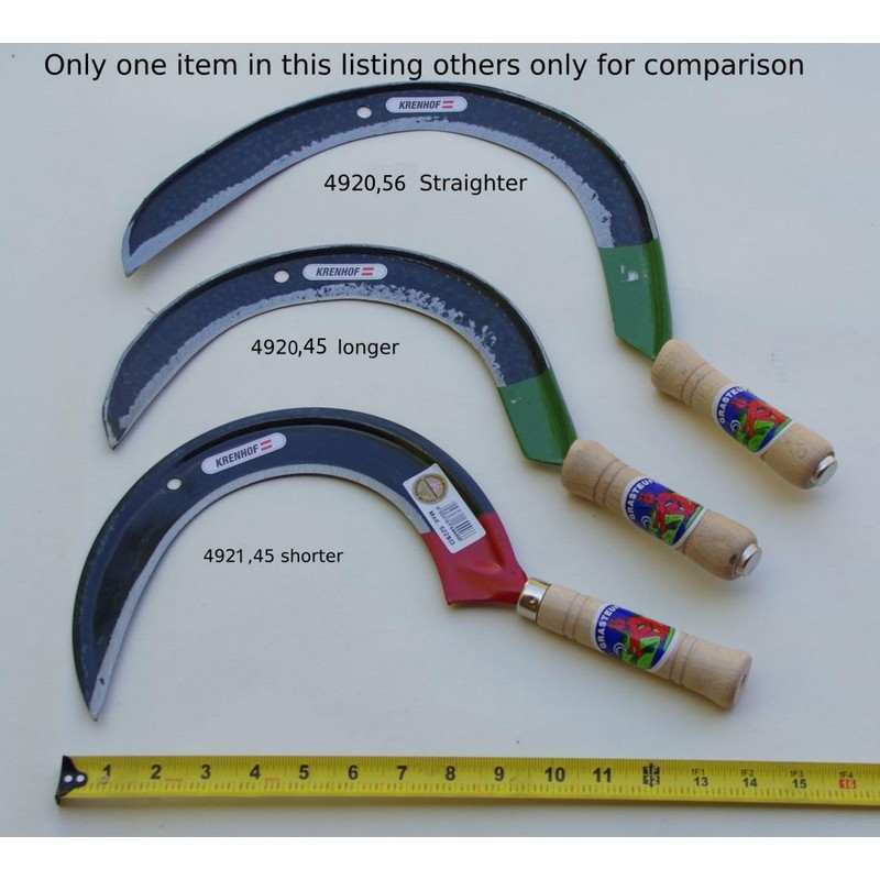 Muller Krenhof/Offner Hand Scythe - Reaping Sickle Longer Round -