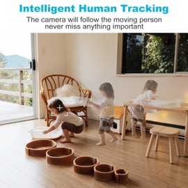 GENBOLT WiFi Security Camera Indoor, Home Surveillance IP Camera CCTV with Humanoid Detection, Auto Cruise Nanny Pet Dog Cam, Baby Monitor with Audio Alarm