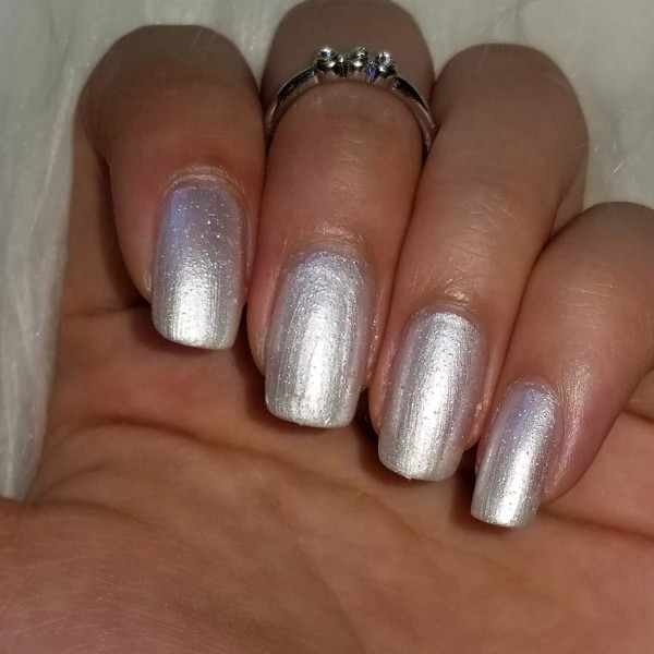 Handmade SATIN WHITE w/ holographic glitters shiny nail polish vegan