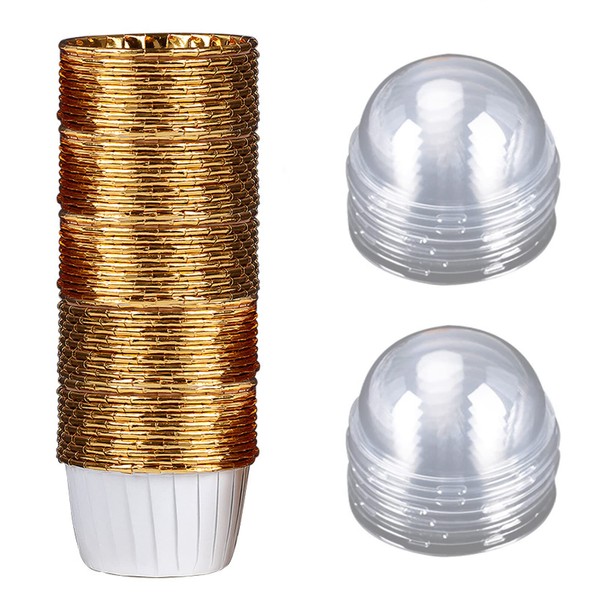 Pack of 50 Aluminium Foil Cupcakes, Paper Muffin Cases, Cupcake