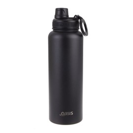 OASIS STAINLESS STEEL CHALLENGER SPORTS BOTTLE WITH SCREW CAP 1.1L - BLACK