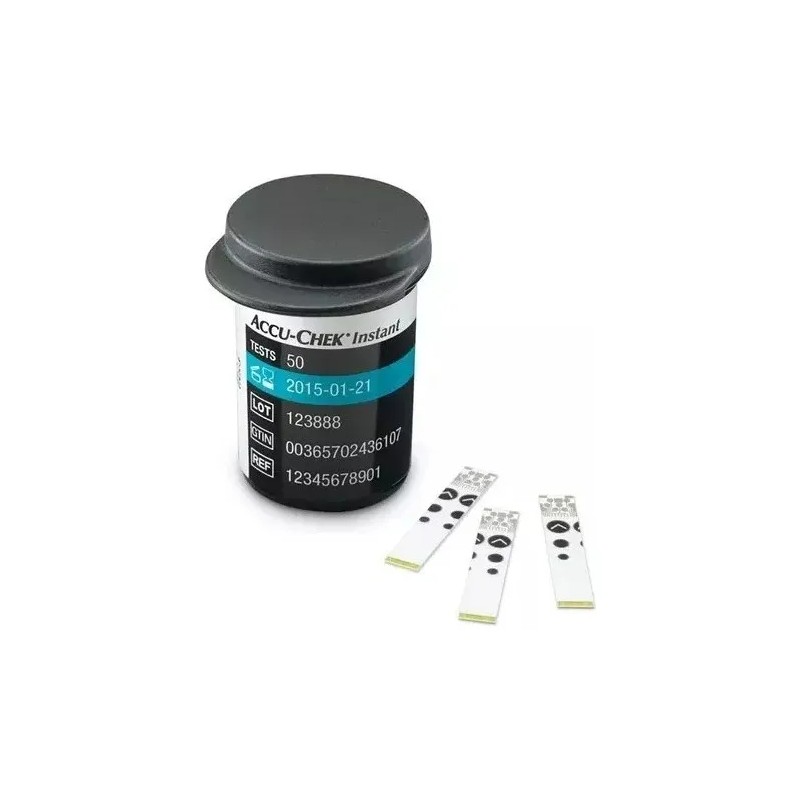 Tiras Reactivas Accu-Chek Instant 50 Unidades con 100 Lancetas Color
