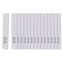 LNAUJS Lima de uñas azul de doble cara reutilizable profesional de grano 100/180, 15 unidades