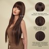 7JHH WIGS 34inch Surper Long Straight Natural Dark Brown Synthetic