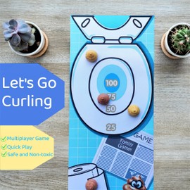 Ybgocot Poop Game,Poop Curling Game for Kids,Tabletop Mini Shuffleboard,Family Table Top Curling Stones Games