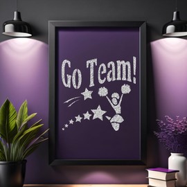 Go Team Sign Stencil for Painting, Plastic, Reusable, 5.5 x 5.5, Perfect for Sports Events and Celebrations
