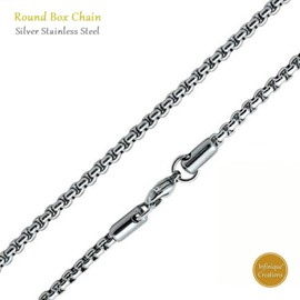 Stainless Steel Silver Round Box Chain by INFINIQUE CREATIONS - Bracelet and Silver Necklace for Women and Men, 1mm-5mm, 7'-38', Silver (38'', 2mm, Silver) - 1 Pack