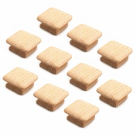 WEICHUAN 10PCS Square Unfinished Wood Drawer Knobs Pulls Handles - Cabinet Furniture Drawer Knobs Pulls Handles (Length and Width: 1-3/4 Inches Height: 3/4 Inch)