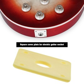 Create idea 6PCS Curved Jack Plate Plastic Square Jackplates Compatible with USA Les Paul Compatible with Epiphone Les Paul Guitar 2 Cream & 2 Black & 2 White