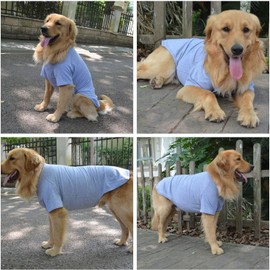 Lovelonglong Pet Clothing Dog Costumes Basic Blank T-Shirt Tee Shirts for Medium Large Dogs Gray XXXL