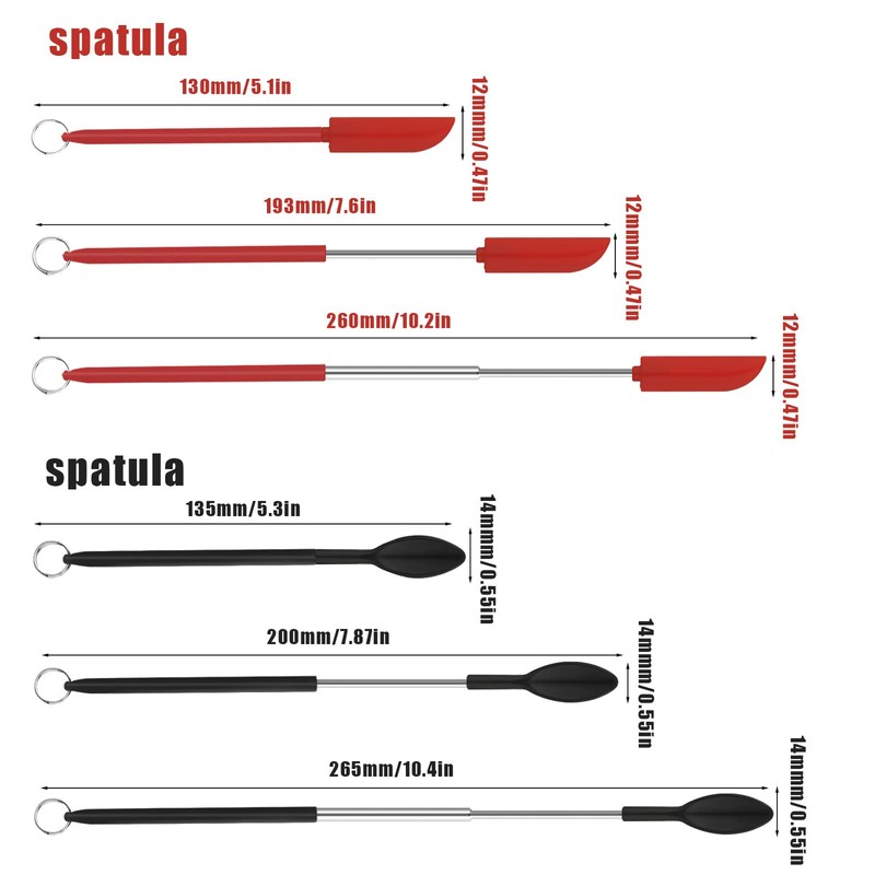 SAVITA Spatula and Spoon Sets Silicone, 2pcs Telescopic Spatula 2pcs