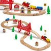 SainSmart Jr. Wooden Train Set for Toddler - Double-Side Wooden