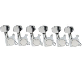 Musiclily 6-in-line Sealed Electric Guitar String Tuning Pegs Keys Machine Head Tuners Set Right Hand for Fender Stratocaster Telecaster Guitar, Chrome
