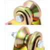QWORK 1.2" Dia Steel Groove Rigid Caster Wheel, 4 Pack