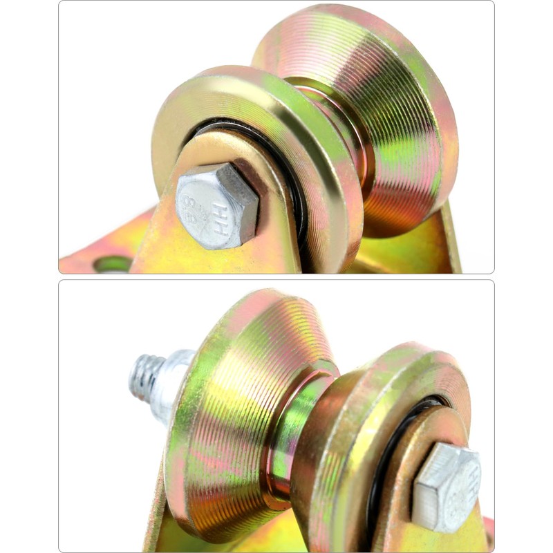 QWORK 1.2" Dia Steel Groove Rigid Caster Wheel, 4 Pack