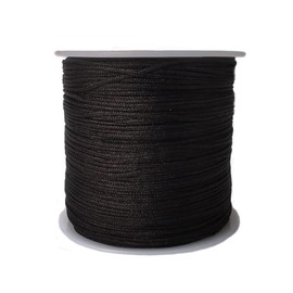 Paybous 1mm x 100 Yards Nylon Cord, Braided Thread Trim String Thread for Chinese Knotting Necklaces Jewelry Making Macramé Beading Bracelets Pendant and Craft 100 Yards (Black)