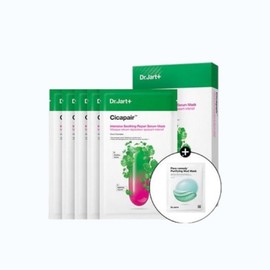 Dr. Jart [Dr. Jart] Cicapair Intensive Soothing Repair Serum Mask 5 Sheets (+1 Mud Mask), 1 Pack, 1 Pack / [닥터자르트] 시카페어 인텐시브 수딩 리페어 세럼 마스크 5매 (+머드 마스크 1매), 1개, 1개입