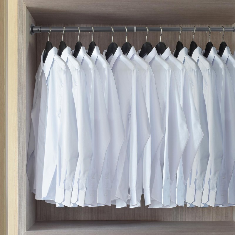 Wardlock 33cm-54cm Grey Extendable Stainless Steel Wardrobe Rail, Adjustable Clothes