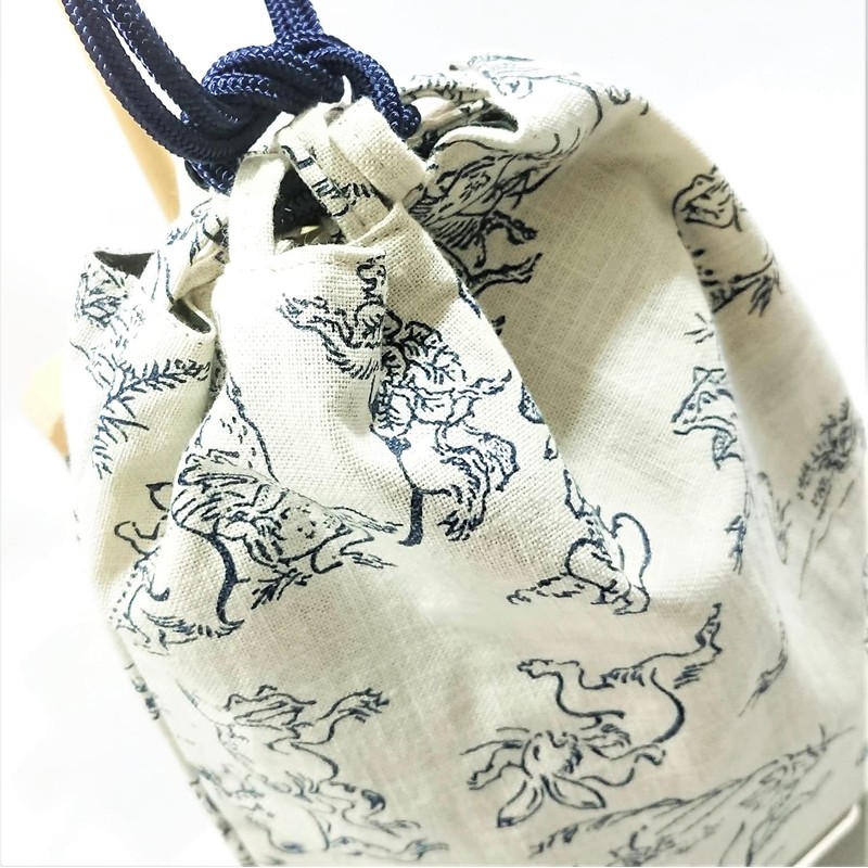 Whole Japan Drawstring Bag 7.9 x 11.0 x 0.6 inches
