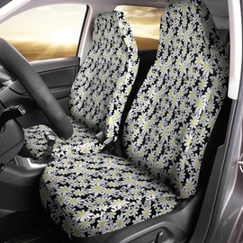 Carseatcover-UK Floral Fashion Waterproof Car Seat Covers Protectors - Pair of Front Seats - Daisy Print