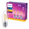Philips LED Vela luz cálida 4.5W 40W base E27 3pack