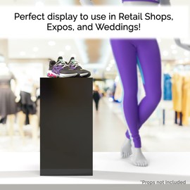 Marketing Holders Black Acrylic Pedestal Art Sculpture Lucite Stand Figurine Art Display Open Bottom 5 Sided 12" x 12" x 24"