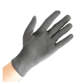 Cotton Gloves Made of 100% Cotton (Dermatest: Very Good), Grey Gloves, Soft Textile Gloves for Hand Masks, Fabric Gloves with Certified Skin Compatibility